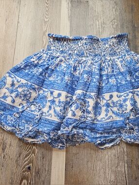 Bell By Alicia Bell Skirt Girls Youth Size 6 Blue White